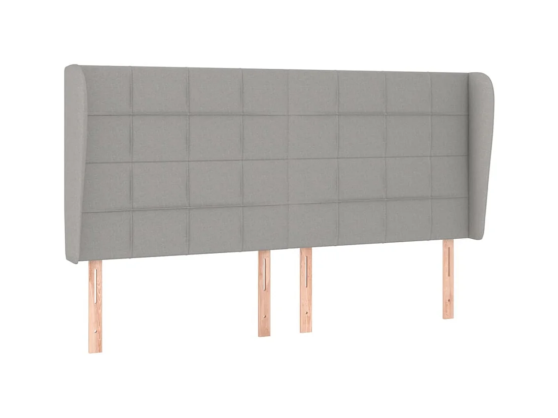 Cabecero con orejas Gris claro 163x23x118/128 cm Tela