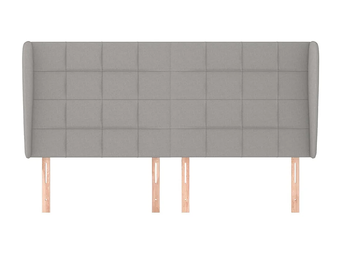 Tête de lit avec oreilles Gris clair 163x23x118/128 cm Tissu
