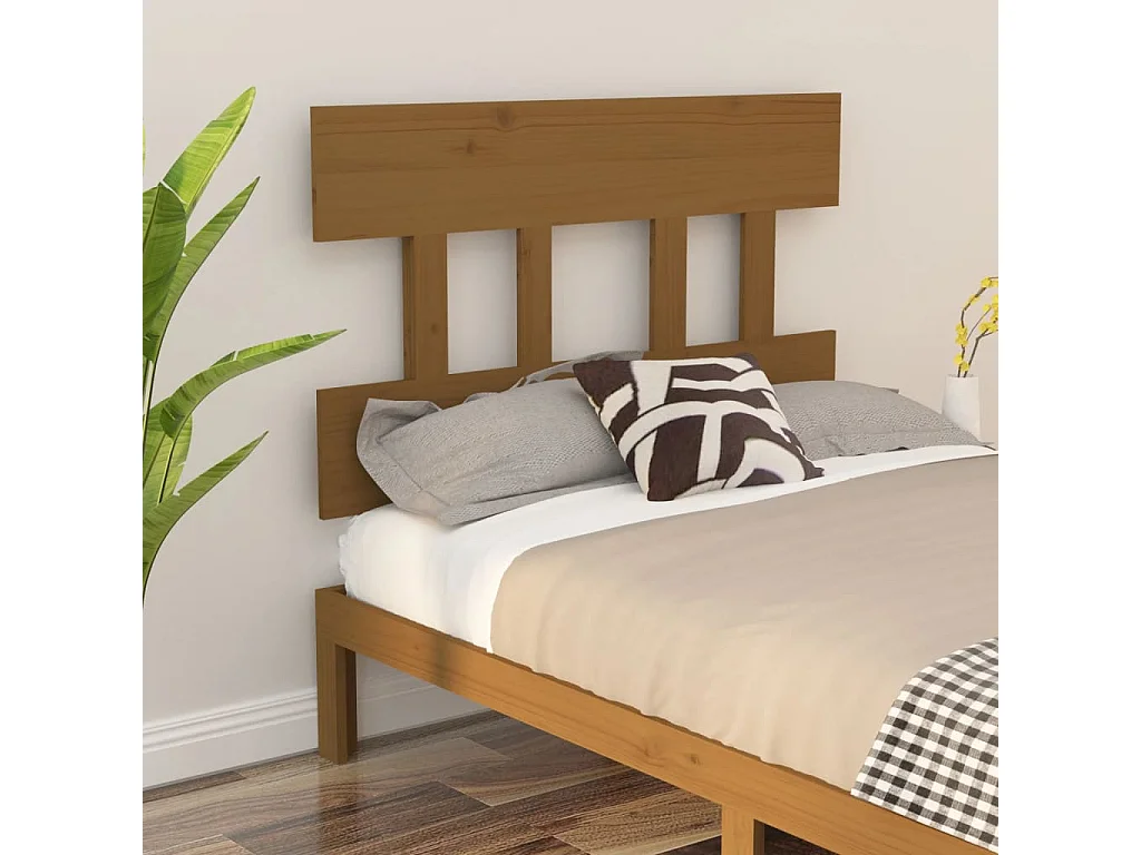 Tête de lit Marron miel 93,5x3x81 cm Bois massif de pin