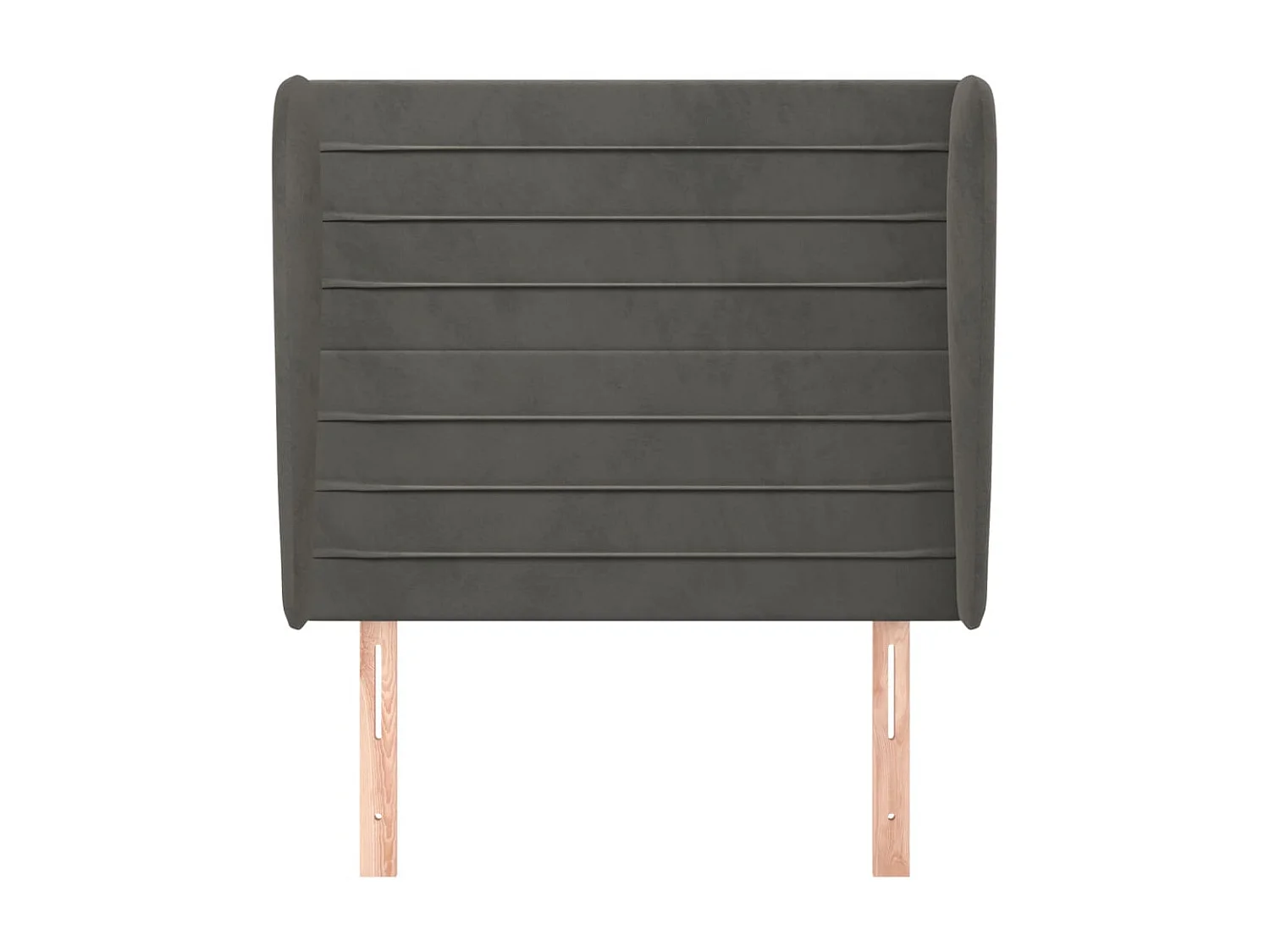 Tête de lit avec oreilles Gris foncé 103x23x118/128 cm Velours