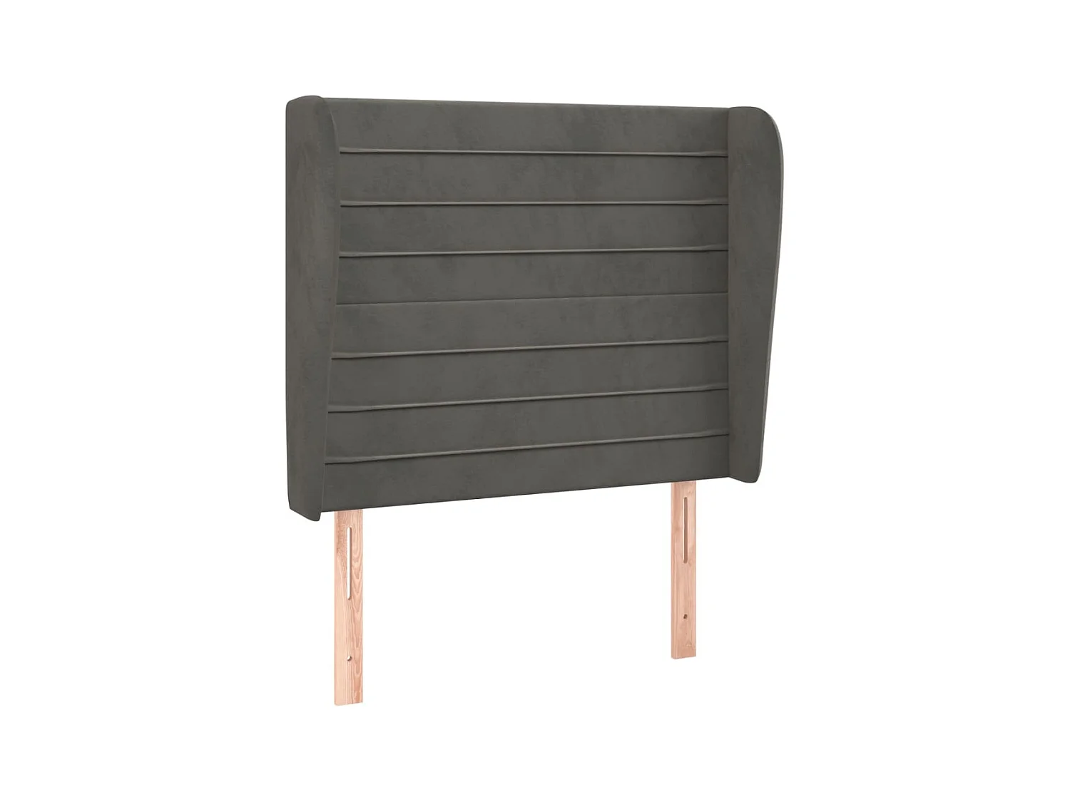 Tête de lit avec oreilles Gris foncé 103x23x118/128 cm Velours