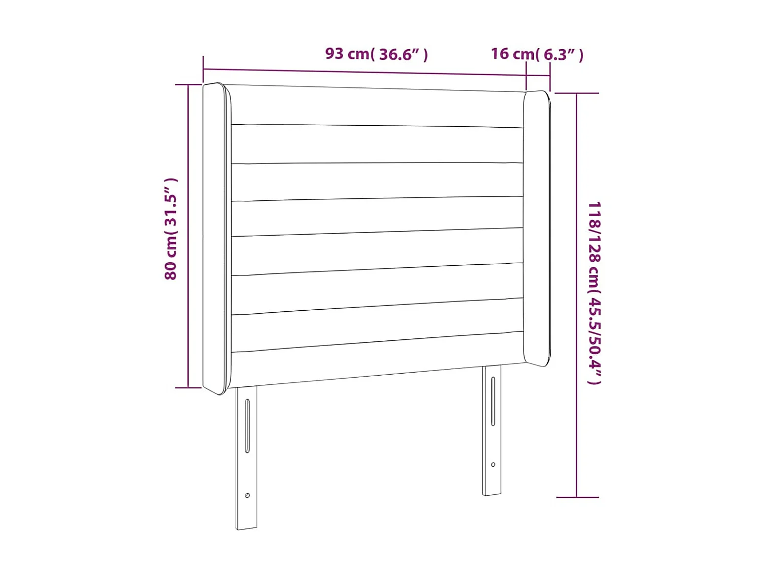 Cabecero LED Crema 93x16x118/128 cm Tela