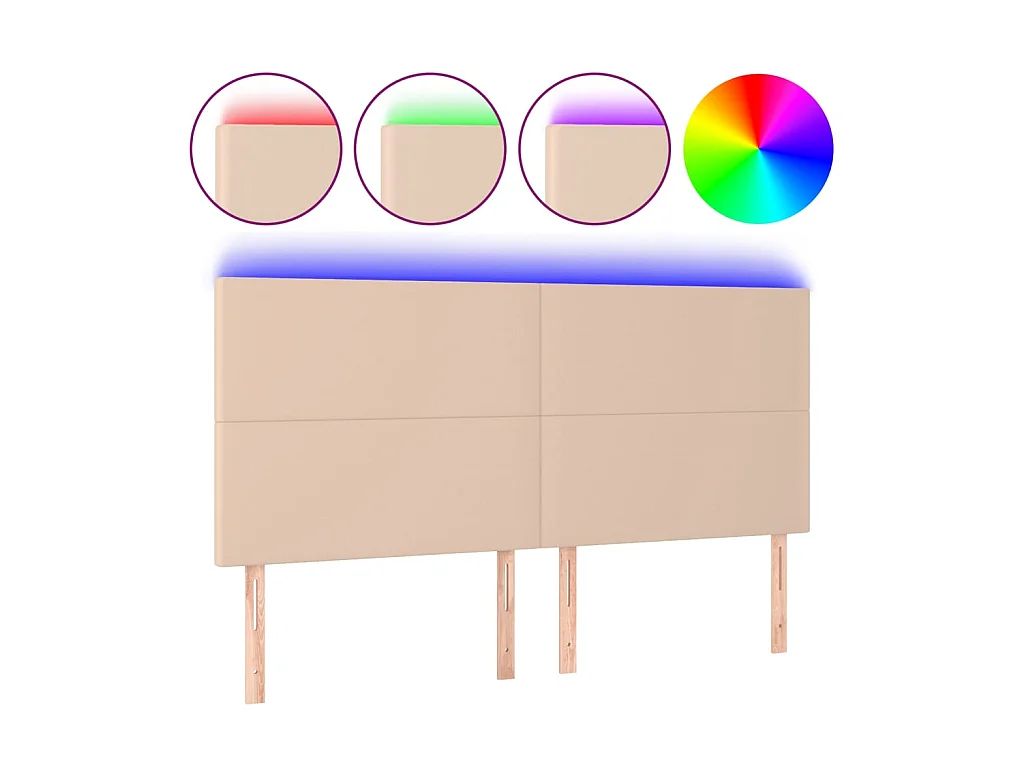 Tête de lit à LED Cappuccino 200x5x118/128 cm Similicuir