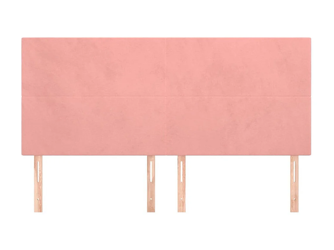 Kopfteile 4 Stk. Rosa 80x5x78/88 cm Samt