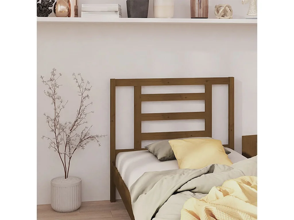Tête de lit Marron miel 106x4x100 cm Bois massif de pin