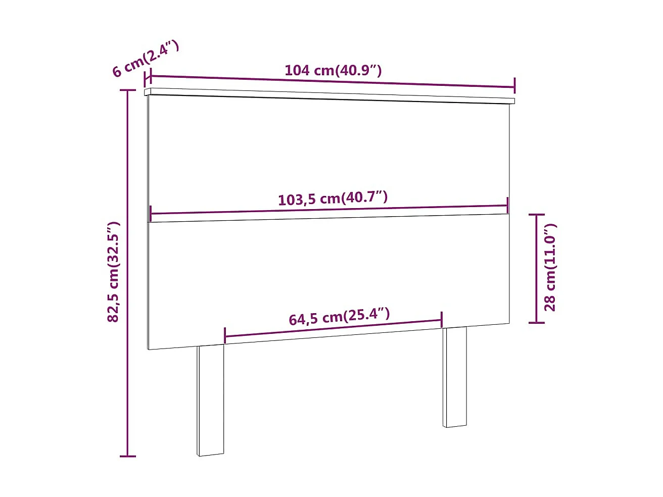 Testiera marrone miele 104x6x82,5 cm Legno di pino massiccio