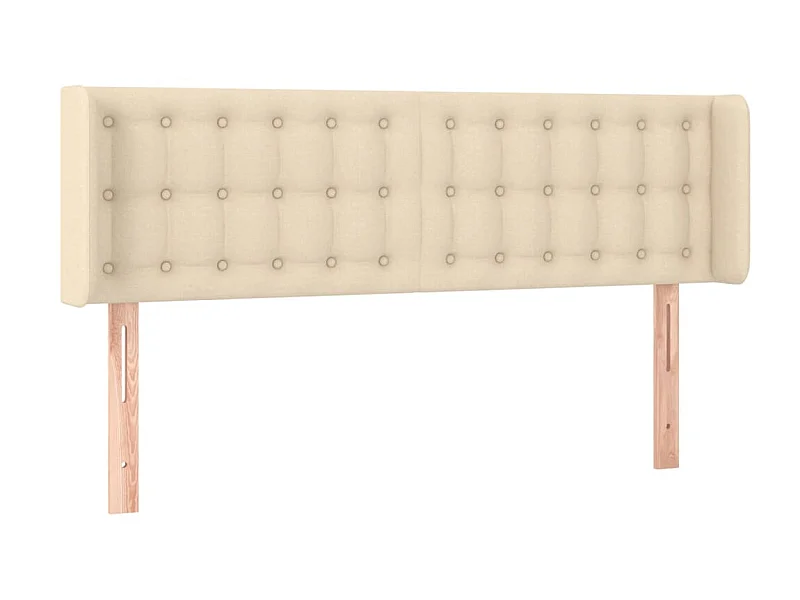 Testiera con orecchie Panna 147x16x78/88 cm Tessuto