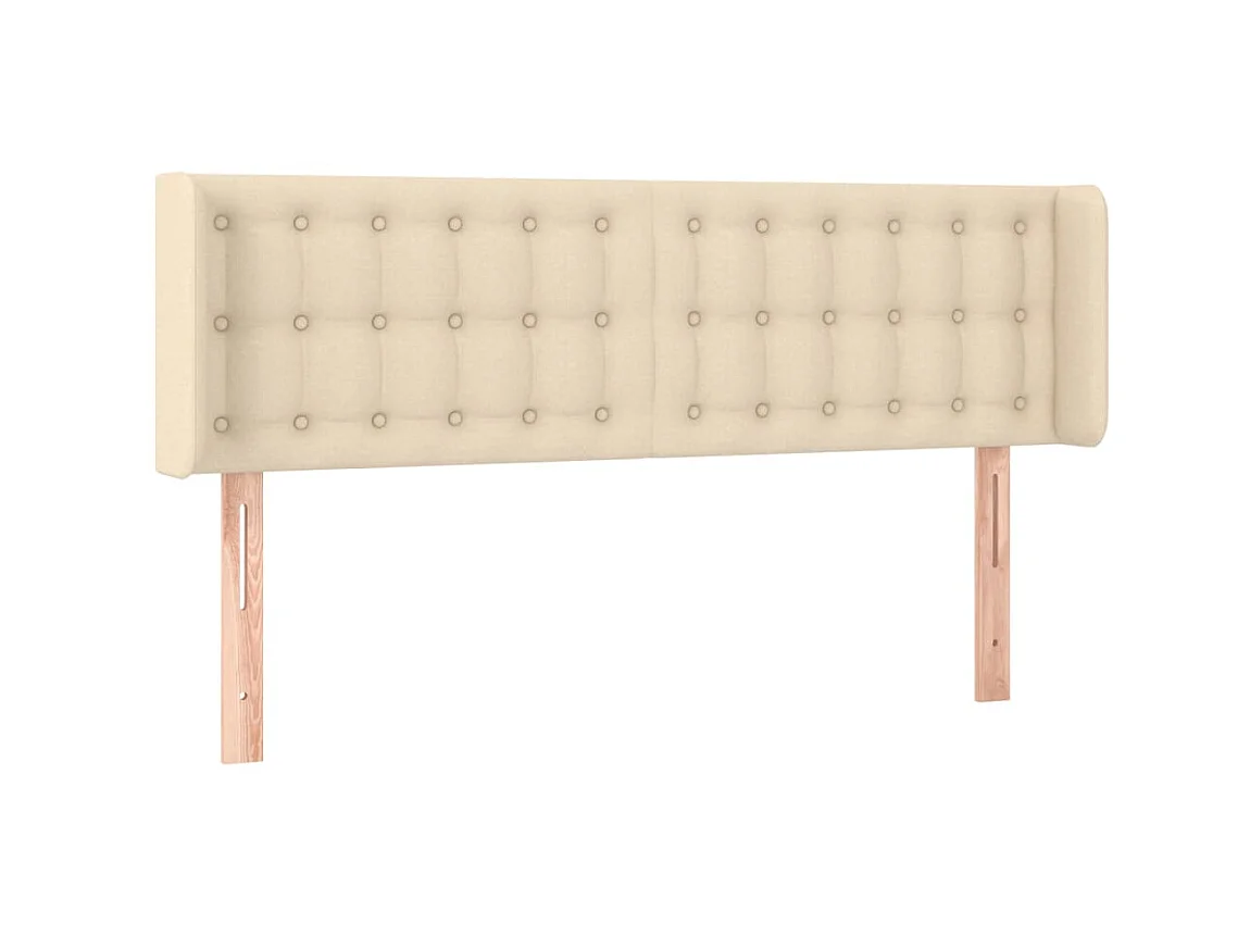 Tête de lit avec oreilles Crème 147x16x78/88 cm Tissu