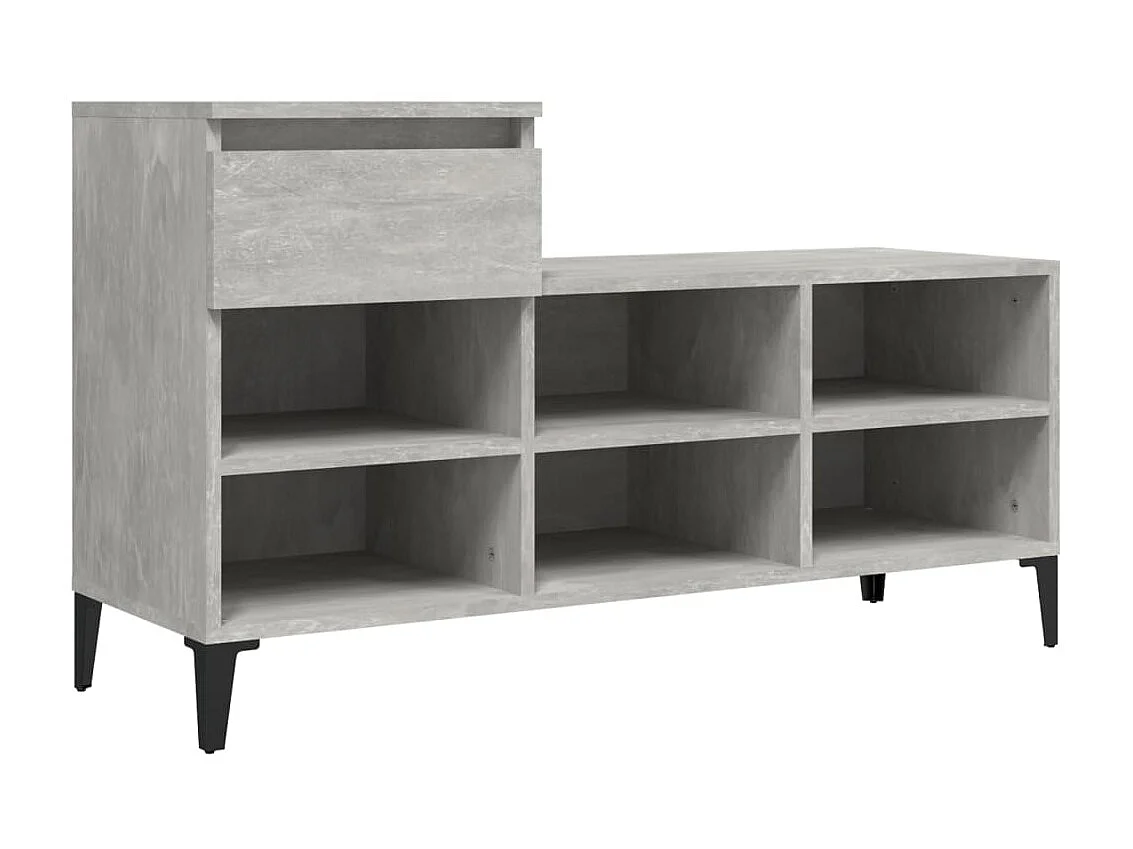 Armoire à chaussures Gris béton 102x36x60 cm Bois d'ingénierie
