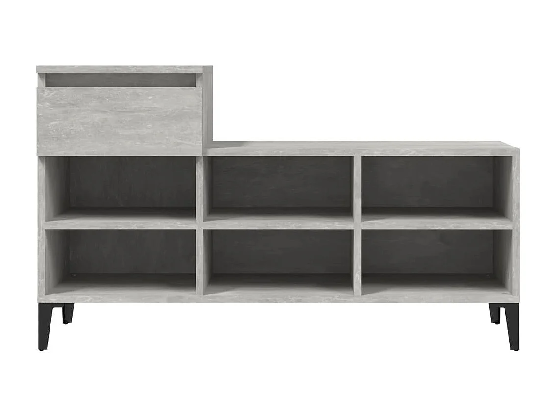 Armoire à chaussures Gris béton 102x36x60 cm Bois d'ingénierie