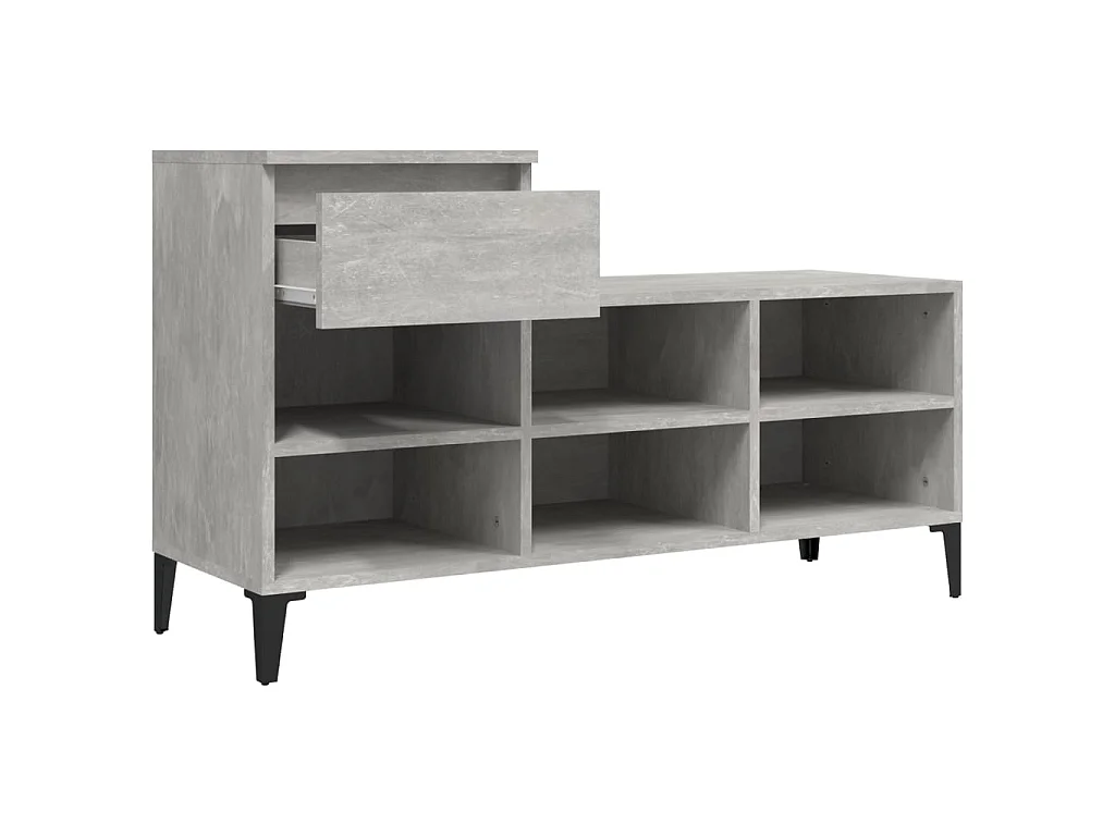 Armoire à chaussures Gris béton 102x36x60 cm Bois d'ingénierie