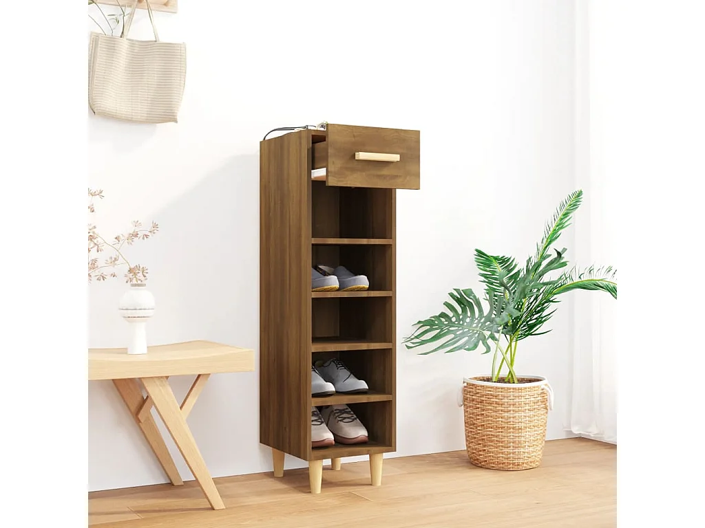 Meuble à chaussures Chêne marron 30x35x105 cm Bois d'ingénierie
