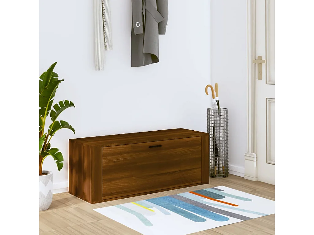 Zapatero de pared Roble marrón 100x35x38 cm
