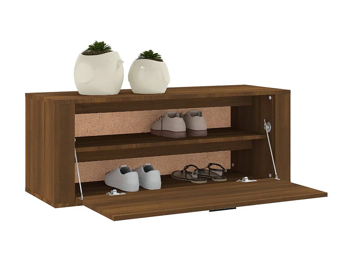 Zapatero de pared Roble marrón 100x35x38 cm