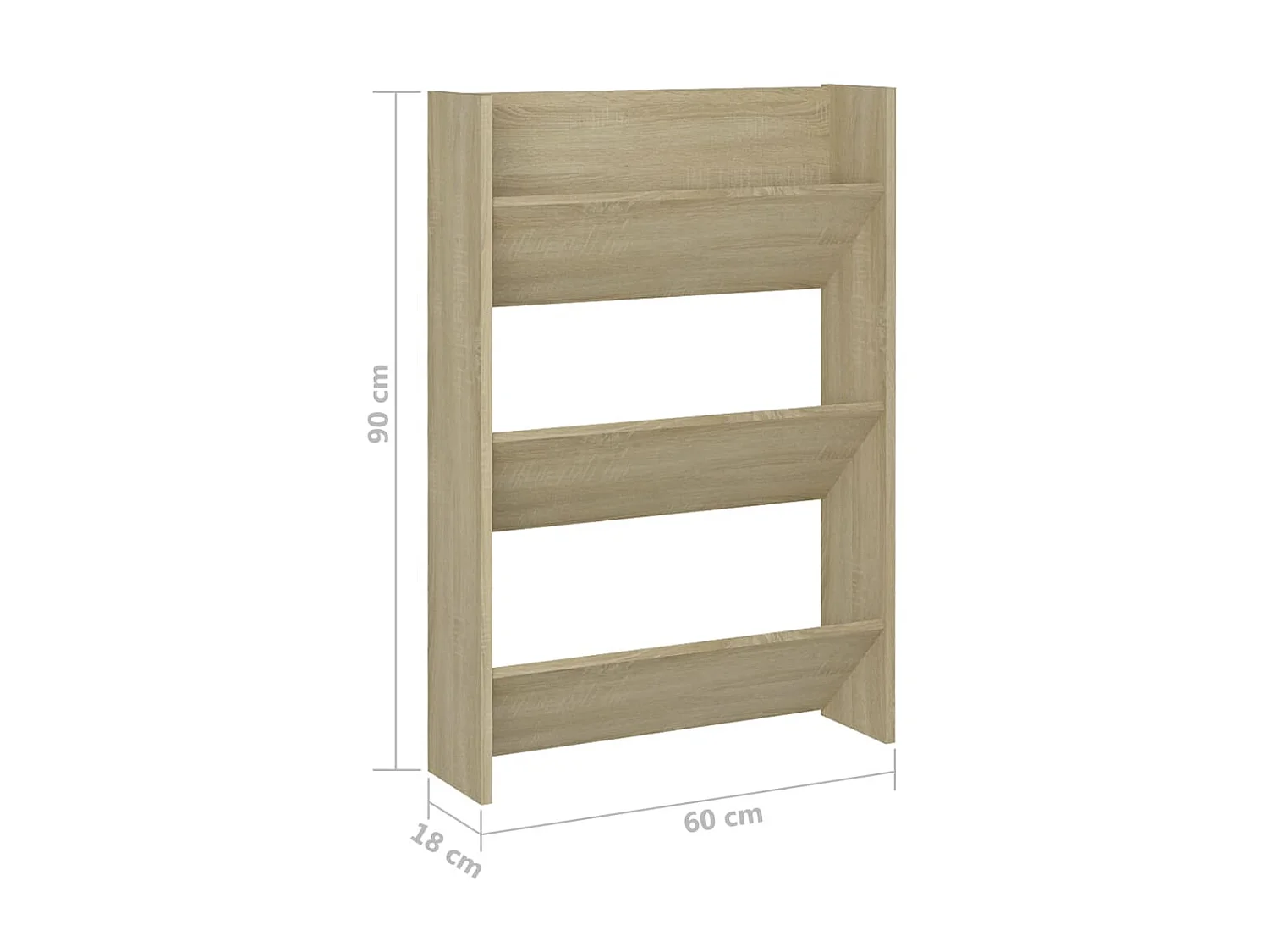 Zapateros de pared 2 uds Roble 60x18x90 cm Aglomerado