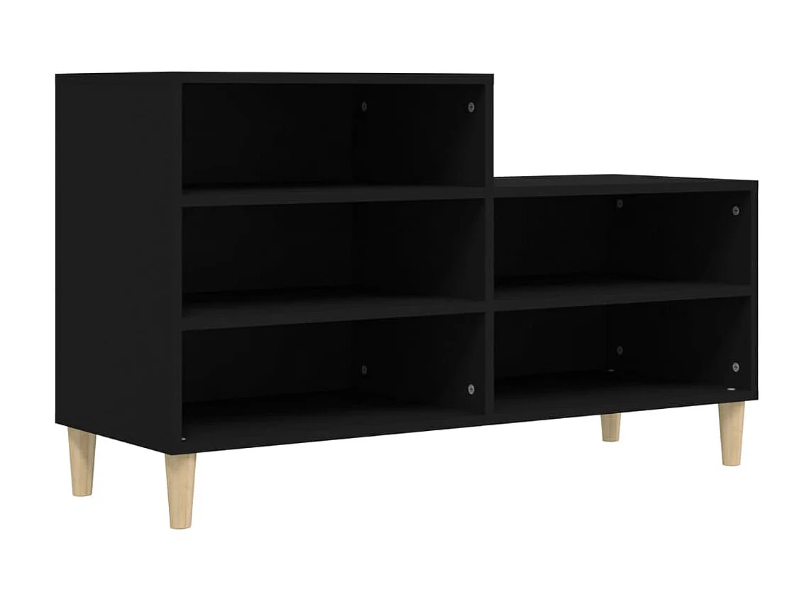 Zapatero Negro 102x36x60 cm Madera contrachapada