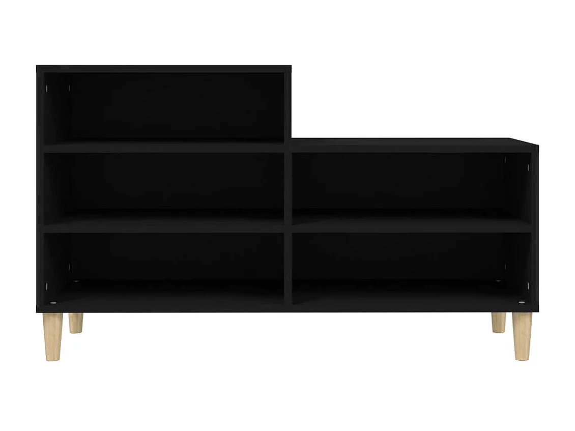 Zapatero Negro 102x36x60 cm Madera contrachapada