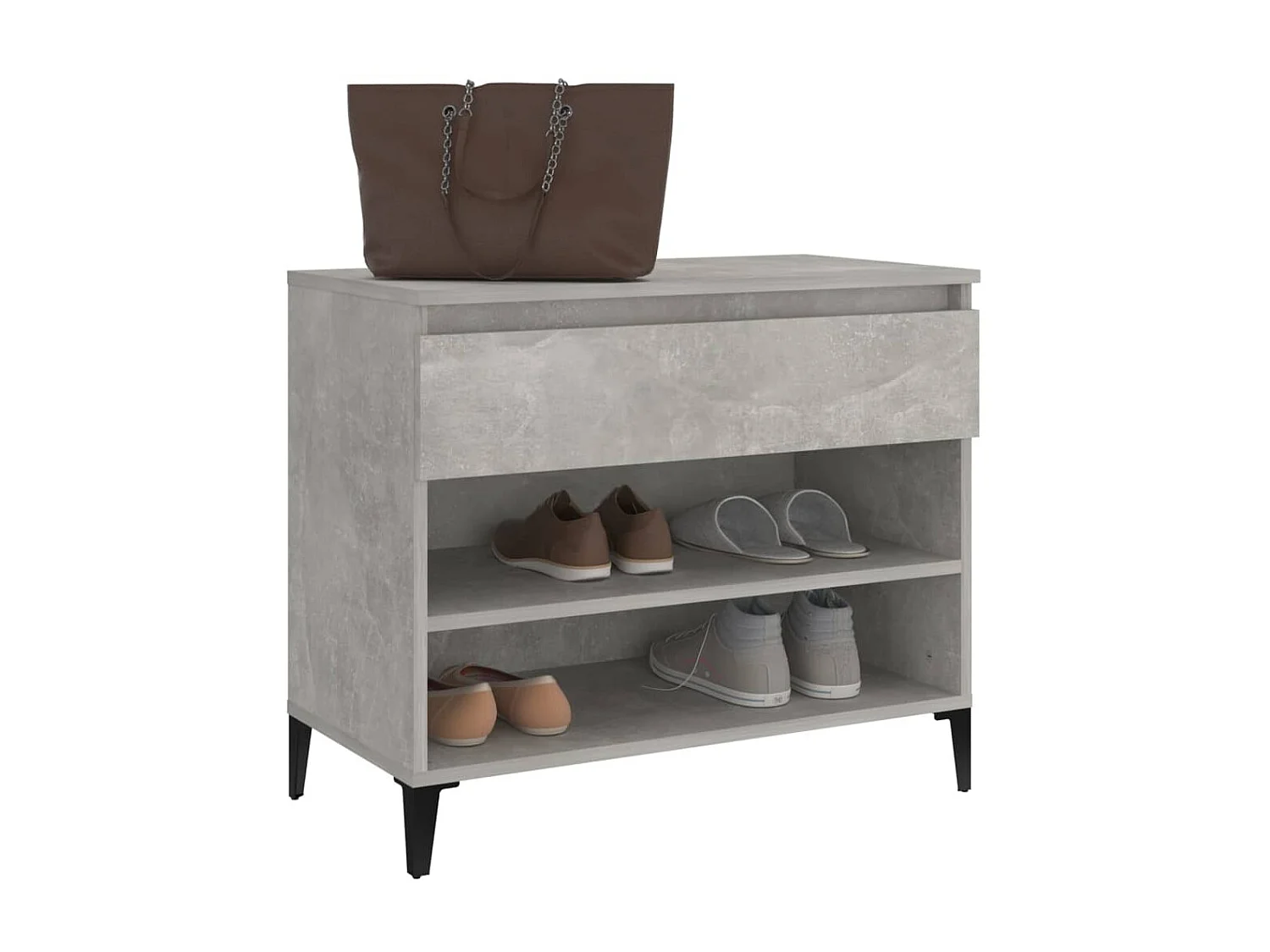 Armoire à chaussures Gris béton 70x36x60 cm Bois d'ingénierie