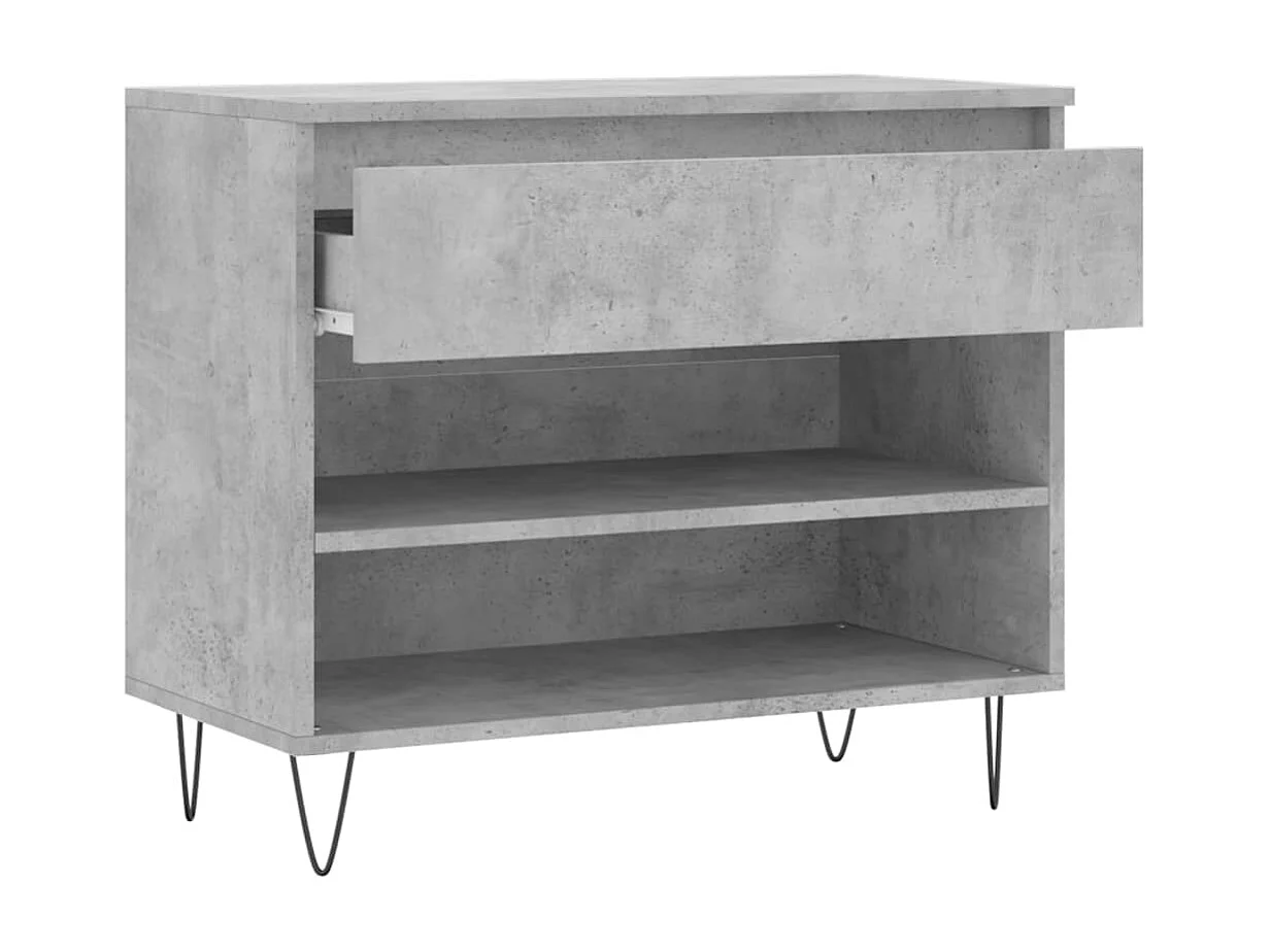 Scarpiera Grigio cemento 70x36x60 cm MDF