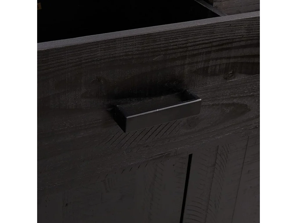 schoenenrek Zwart 75x40x110 cm Massief grenenhout