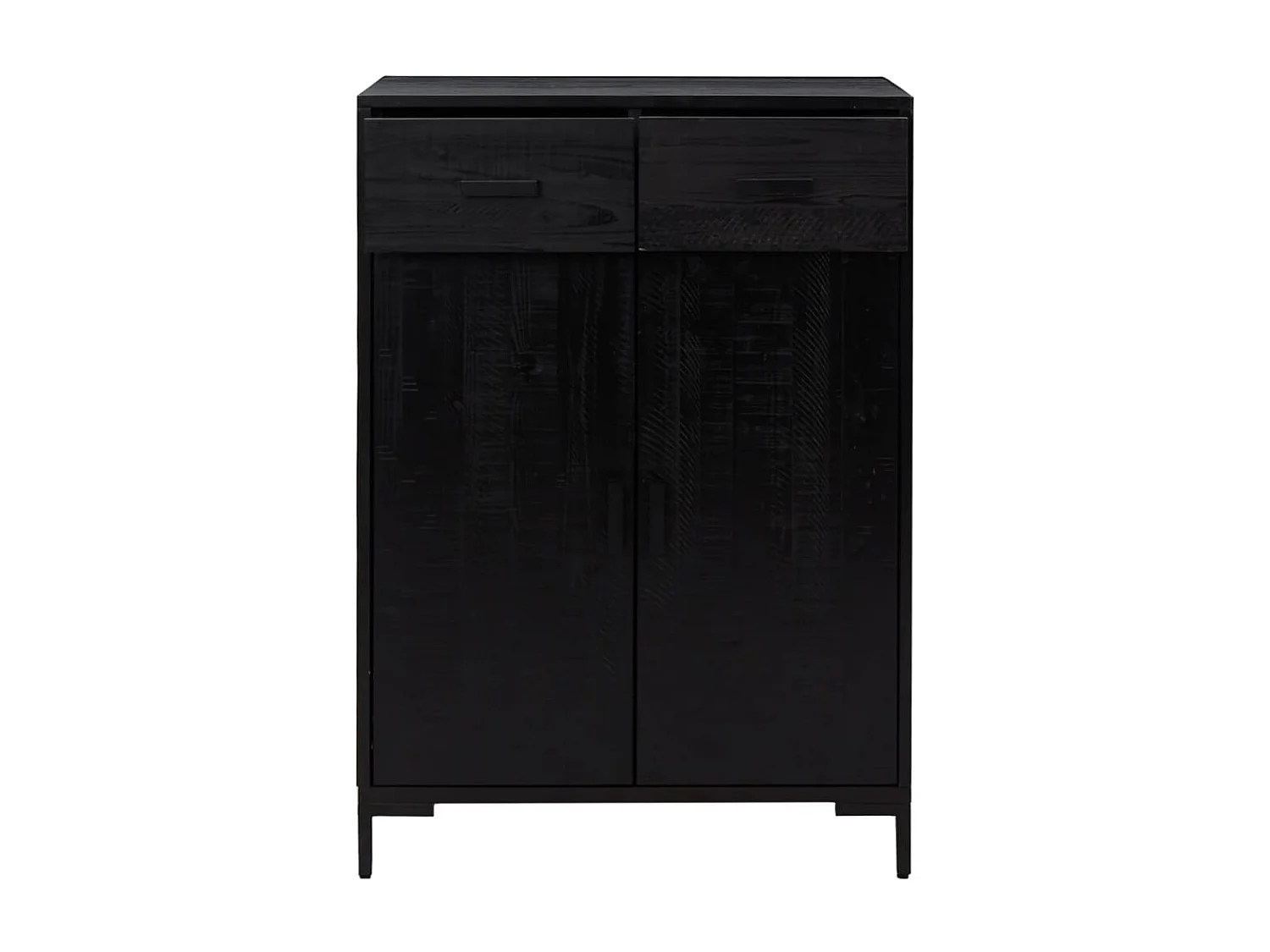 schoenenrek Zwart 75x40x110 cm Massief grenenhout