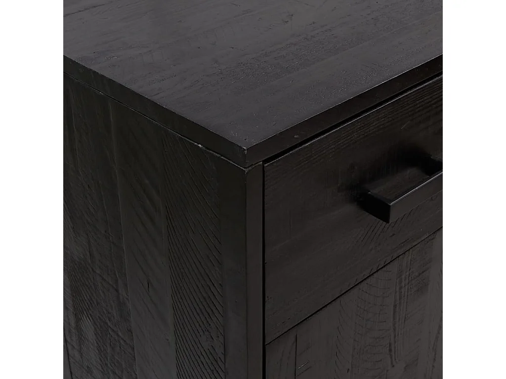 schoenenrek Zwart 75x40x110 cm Massief grenenhout