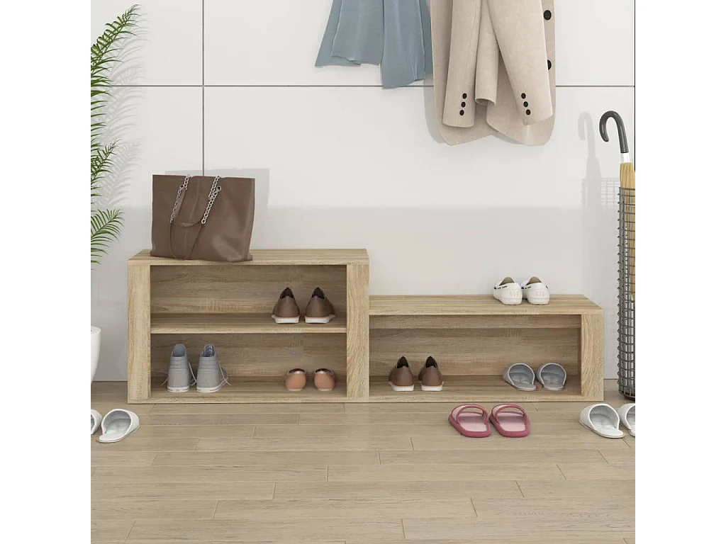 Schoenenkast Sonoma eiken 150x35x45cm Bewerkt hout