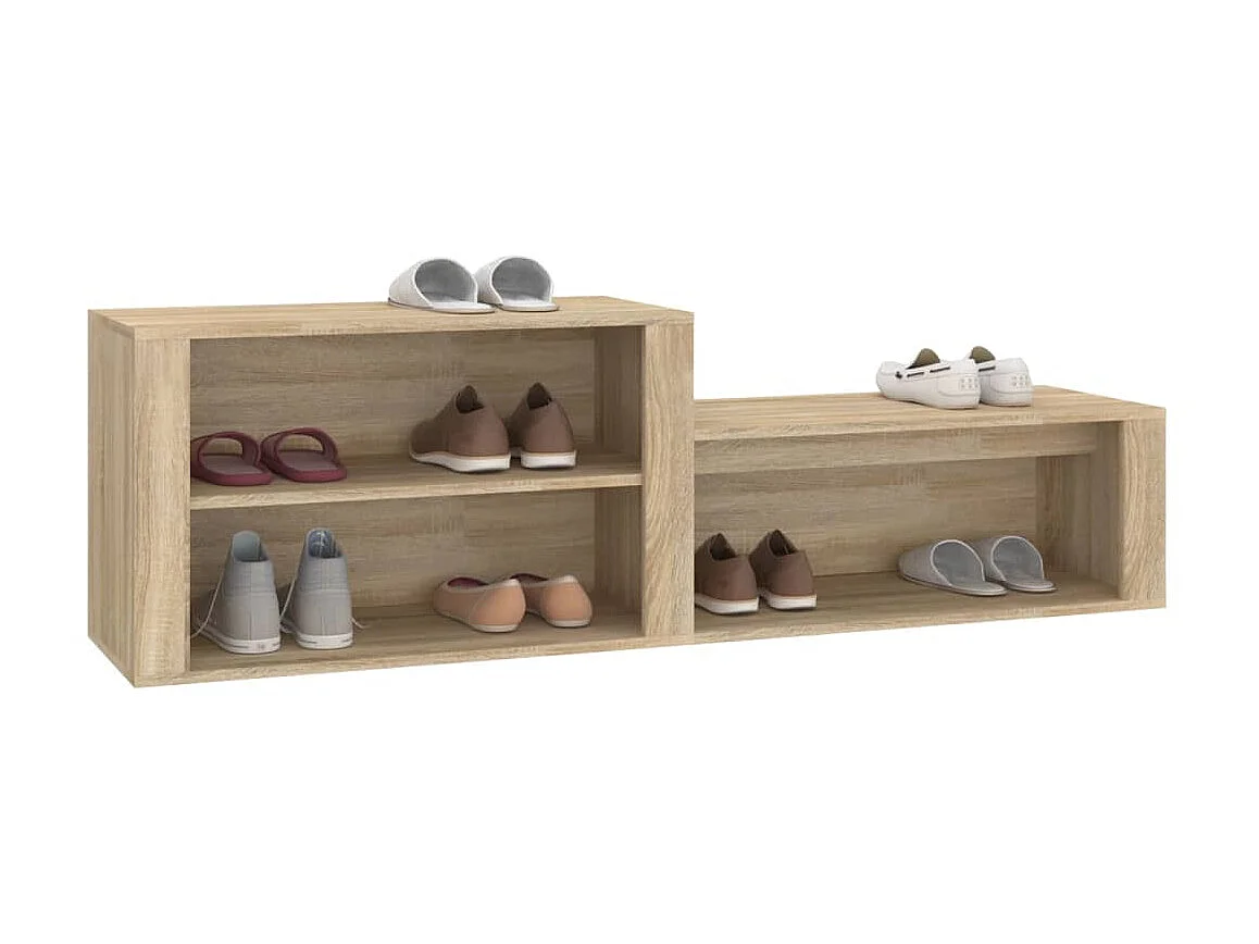Schoenenkast Sonoma eiken 150x35x45cm Bewerkt hout