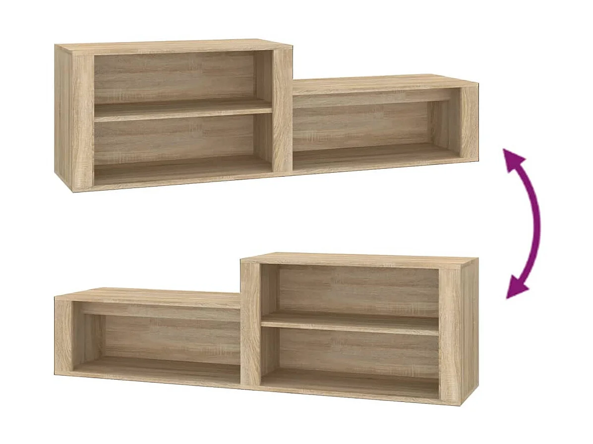 Schoenenkast Sonoma eiken 150x35x45cm Bewerkt hout