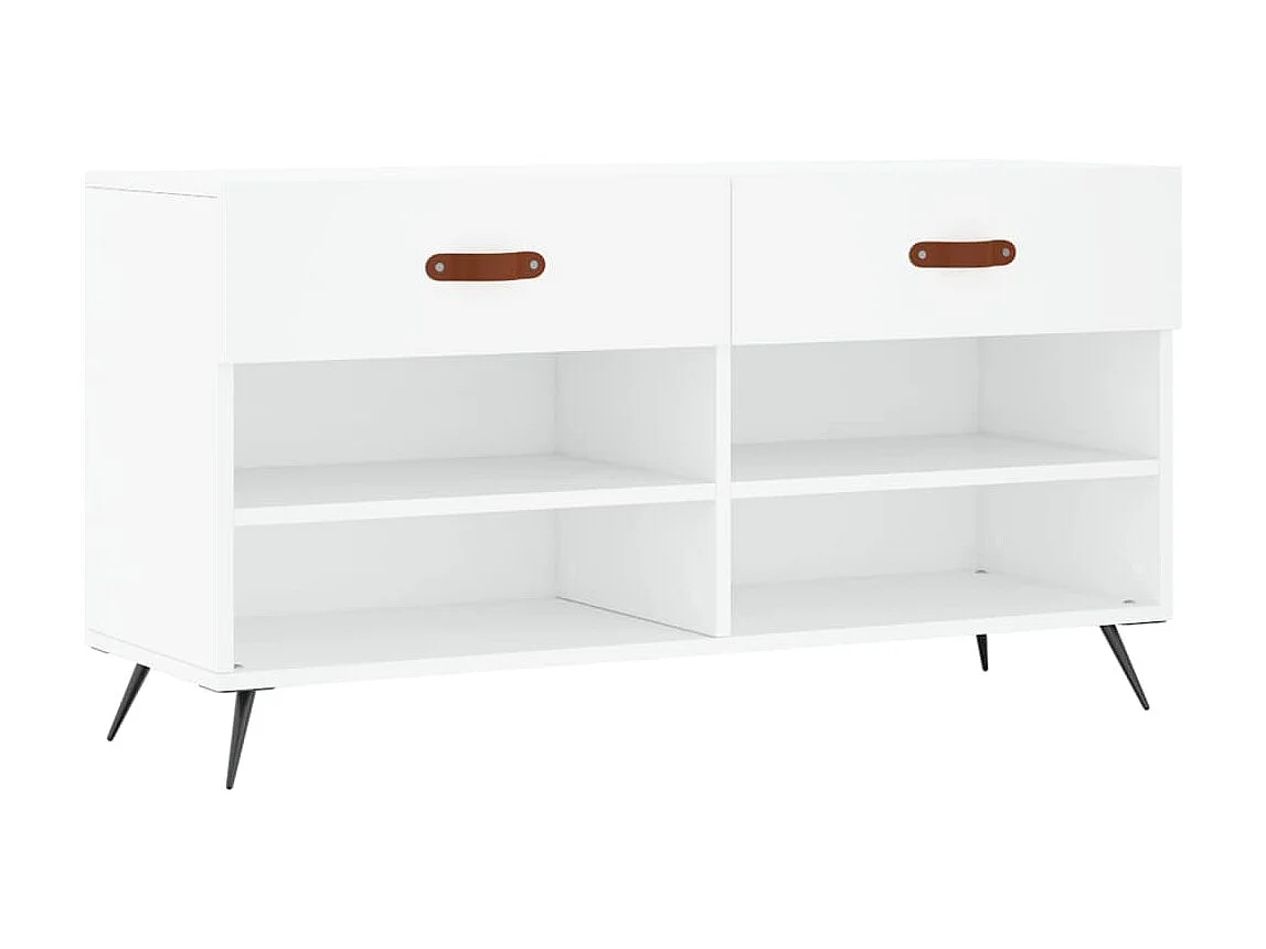 Banc à chaussures blanc 102x35x55 cm bois d'ingénierie