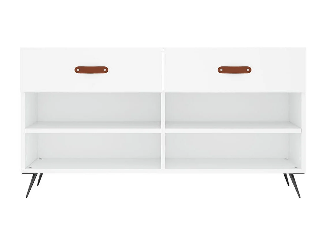 Banc à chaussures blanc 102x35x55 cm bois d'ingénierie