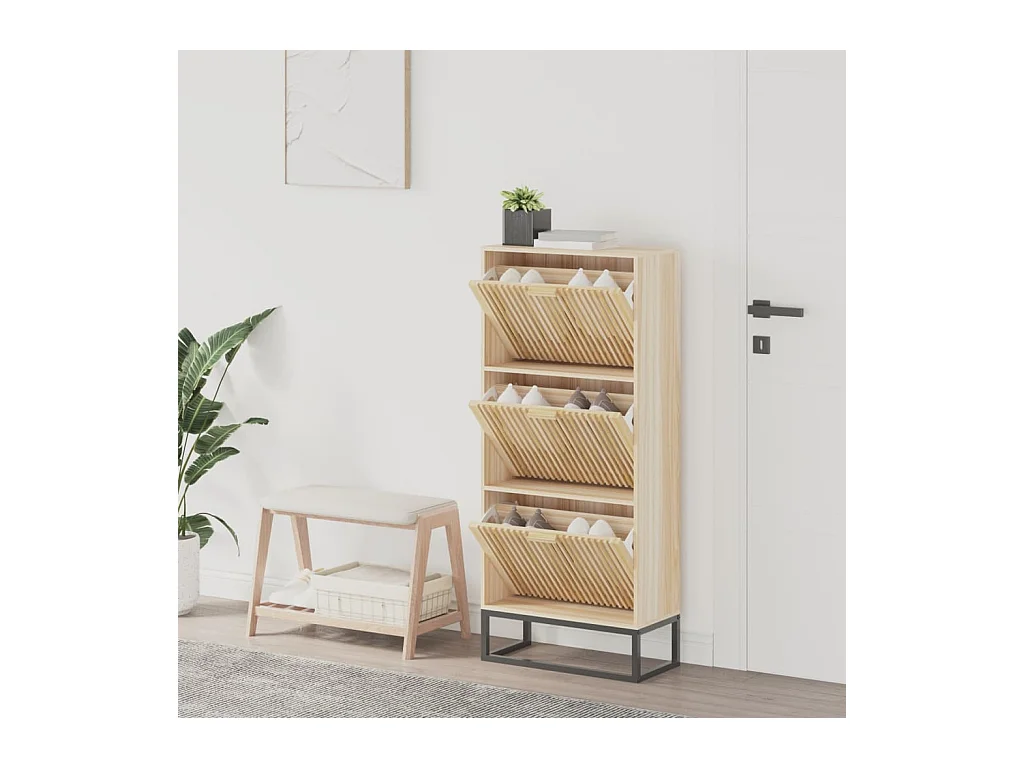 Armoire à chaussures 52x25x120 cm bois d'ingénierie