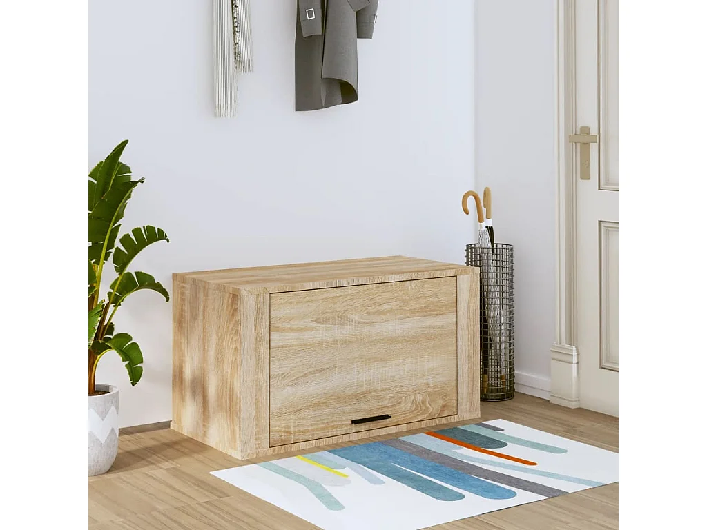 Armoire à chaussures murale Chêne sonoma 70x35x38 cm