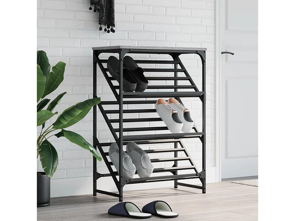 zapatero sonoma gris 60x30x85 cm madera contrachapada