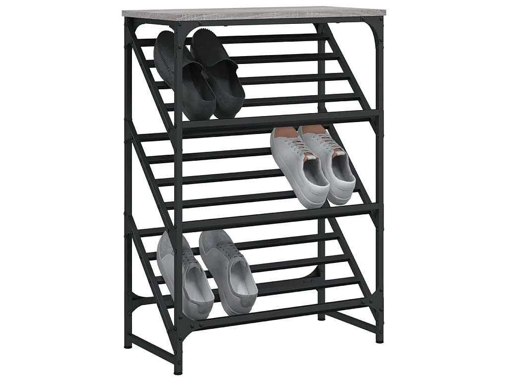 zapatero sonoma gris 60x30x85 cm madera contrachapada