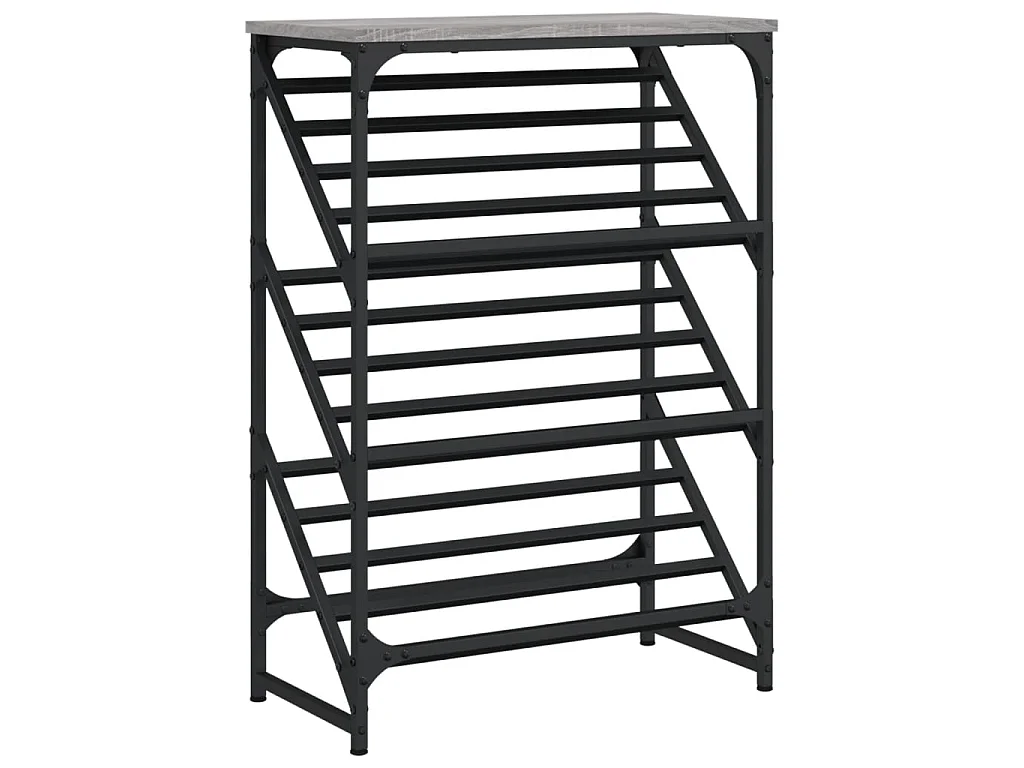 étagère à chaussures sonoma gris 60x30x85 cm bois d'ingénierie