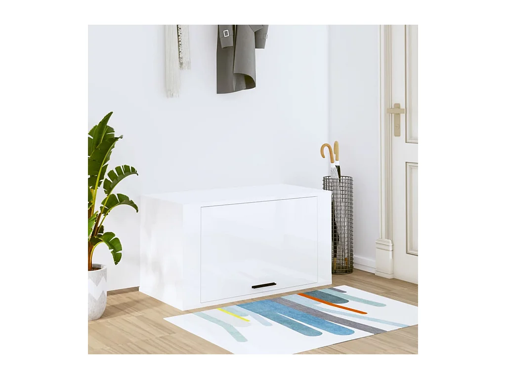 Schoenenkast voor wandmontage Glanzend wit 70x35x38 cm
