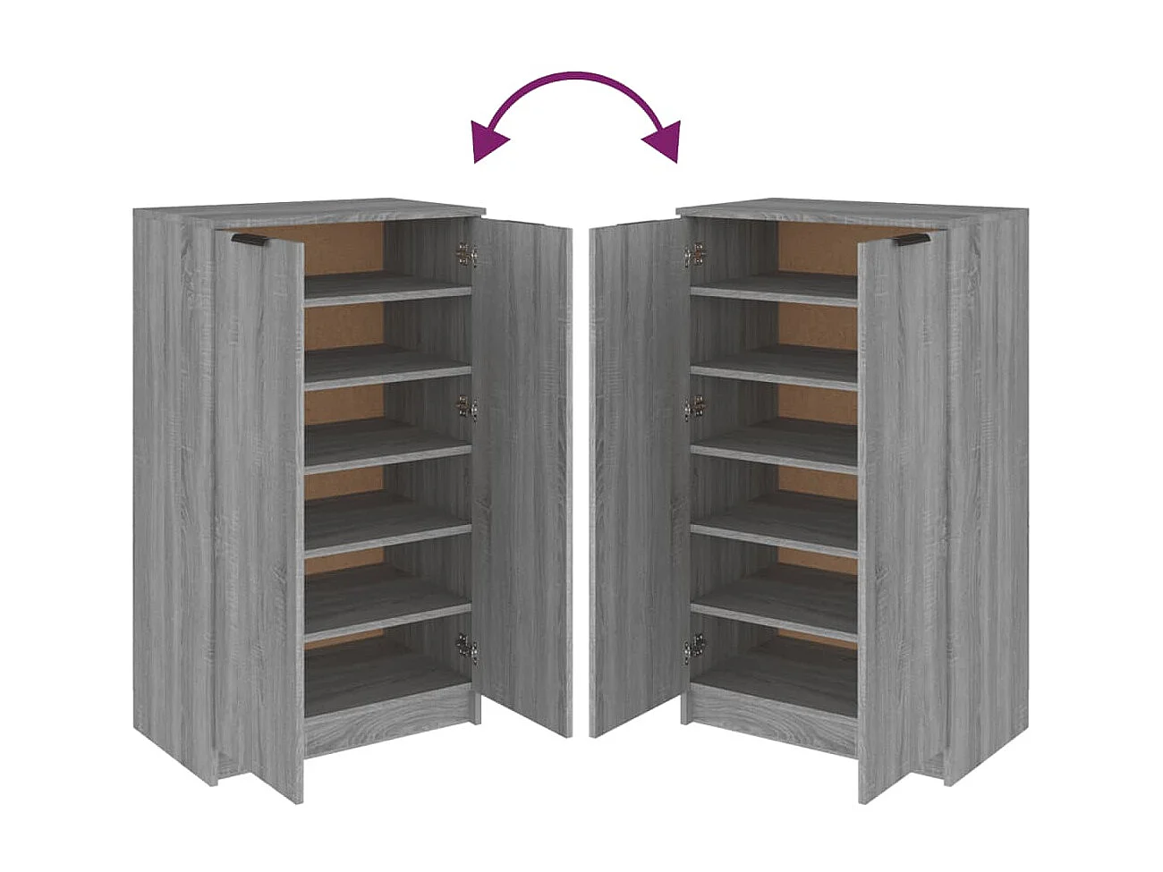 Meuble à chaussures Sonoma gris 59x35x100 cm Bois d'ingénierie