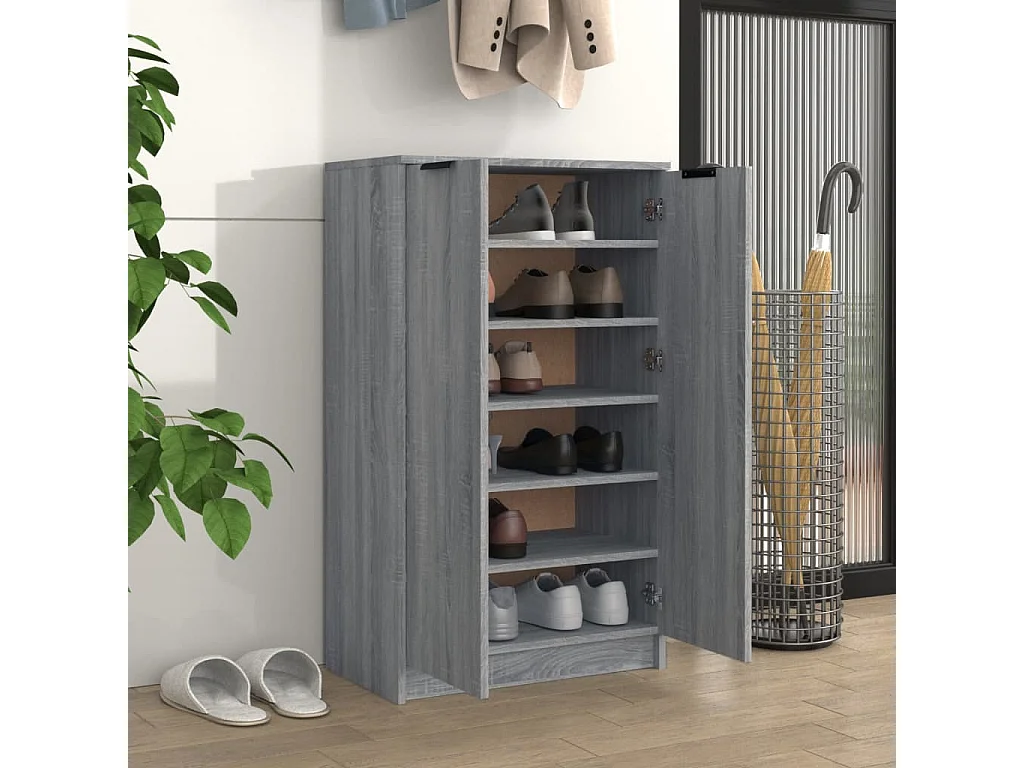 Meuble à chaussures Sonoma gris 59x35x100 cm Bois d'ingénierie