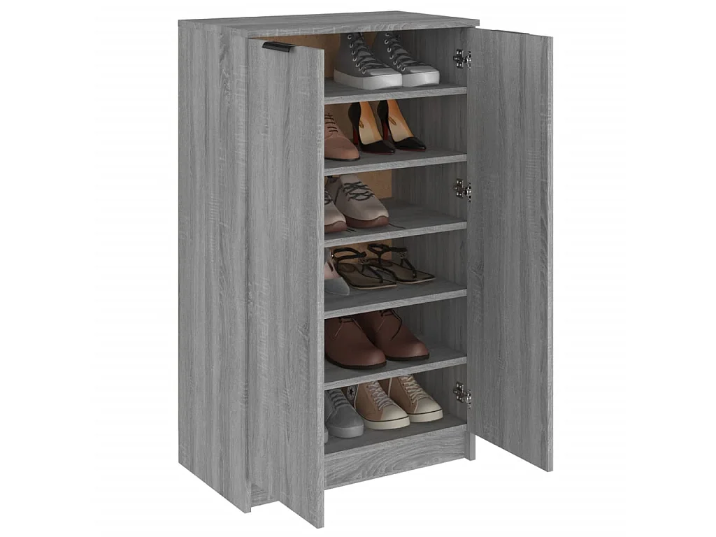 Meuble à chaussures Sonoma gris 59x35x100 cm Bois d'ingénierie