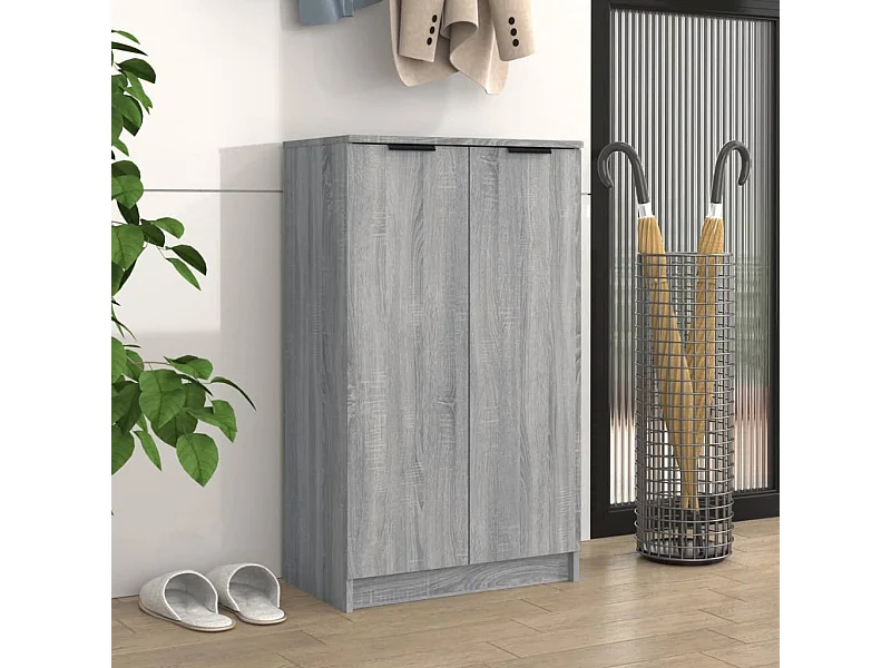Meuble à chaussures Sonoma gris 59x35x100 cm Bois d'ingénierie