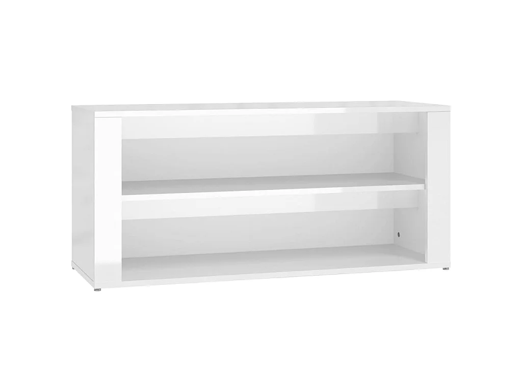 étagère à chaussures Blanc brillant 100x35x45cm Bois ingénierie
