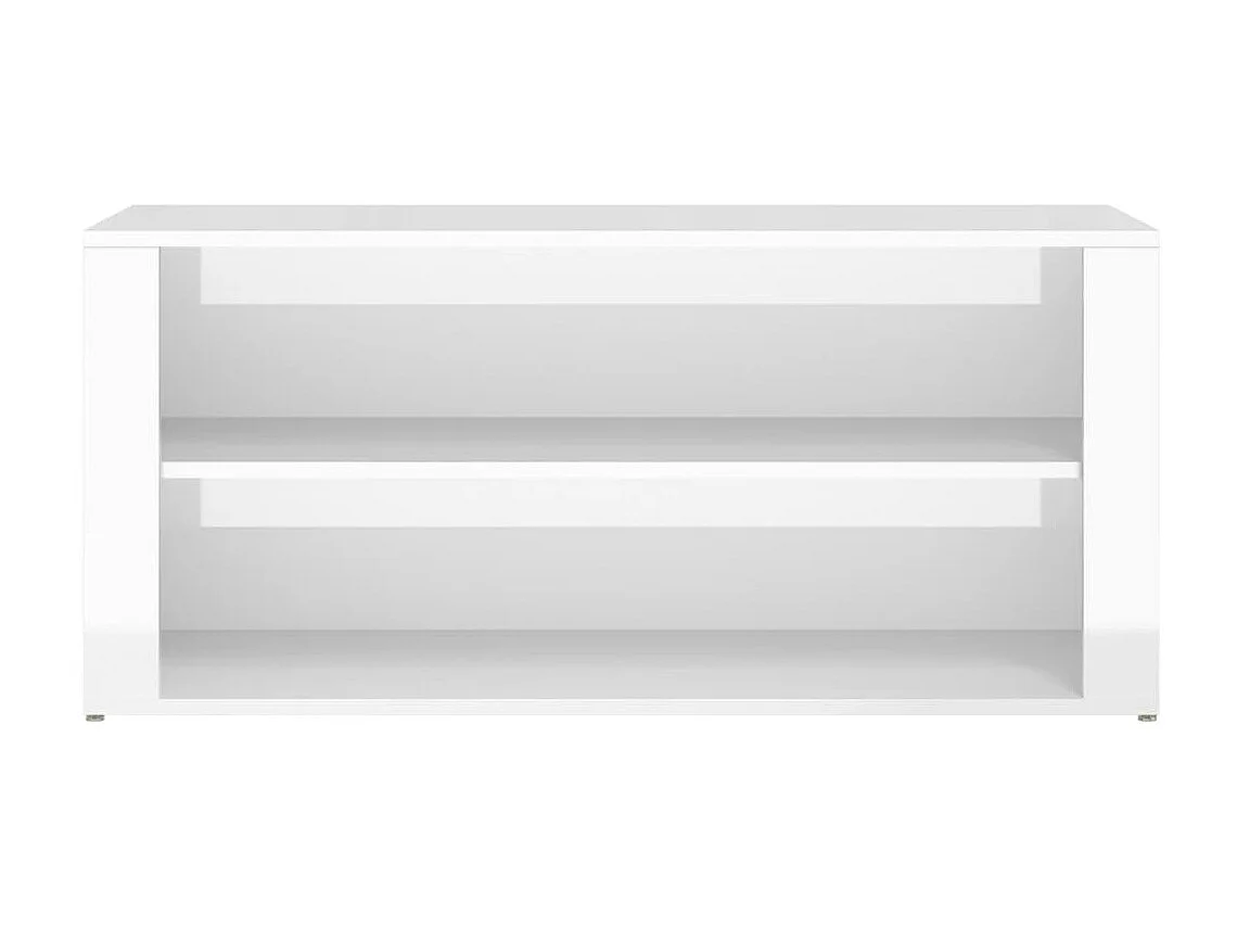 étagère à chaussures Blanc brillant 100x35x45cm Bois ingénierie