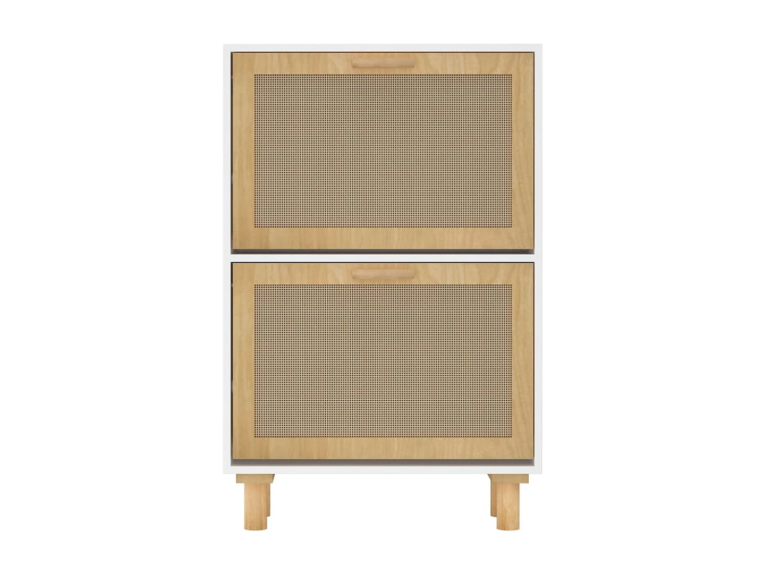 Sapateira Branco 52x25x80 cm Madeira trabalhada/rattan