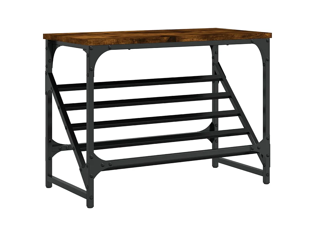 étagère à chaussures chêne fumé 60x30x45 cm bois d'ingénierie