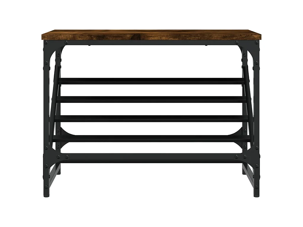 étagère à chaussures chêne fumé 60x30x45 cm bois d'ingénierie