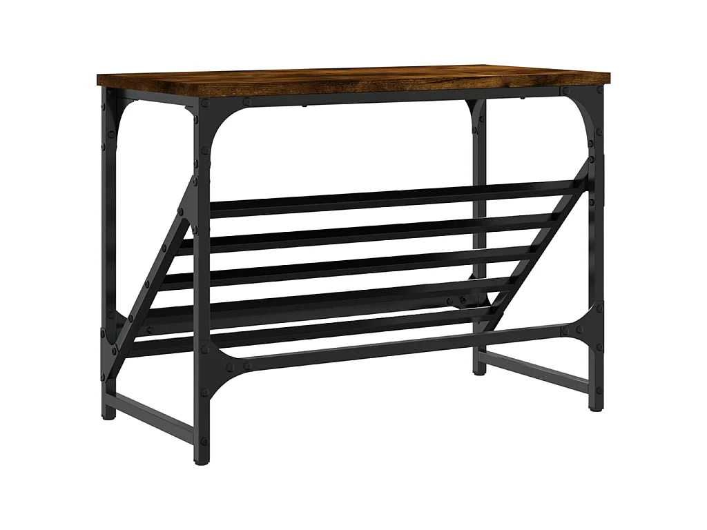 étagère à chaussures chêne fumé 60x30x45 cm bois d'ingénierie