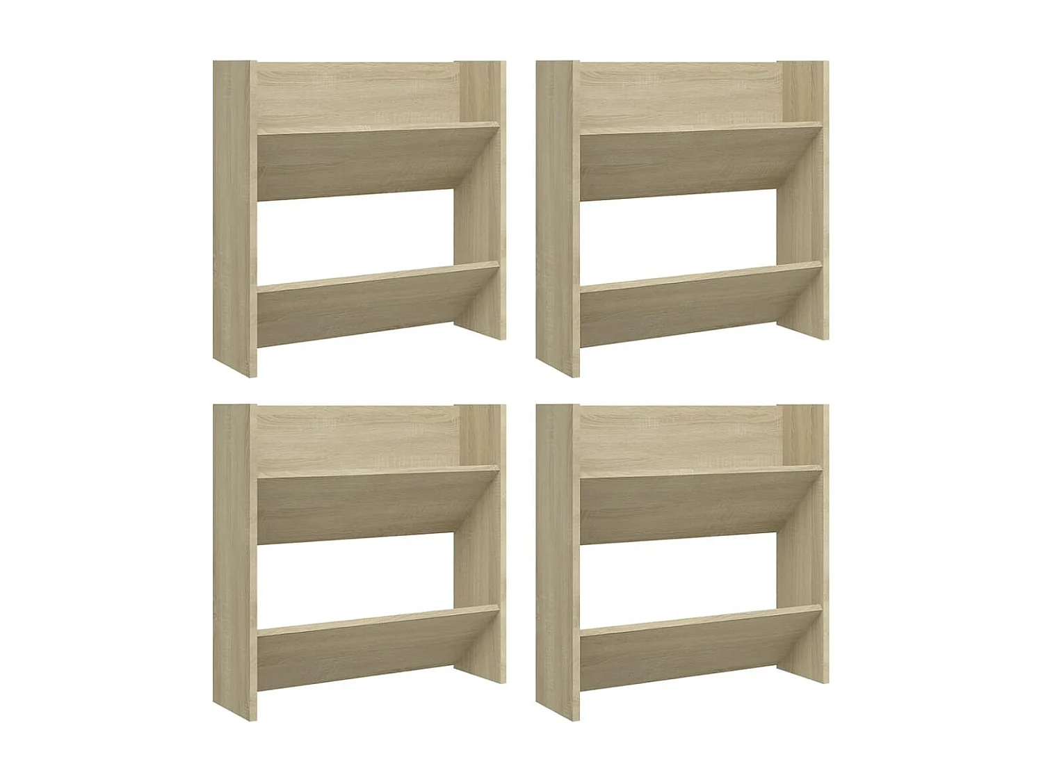 Armoires à chaussures murales 4 pcs Chêne Sonoma 60x18x60 cm