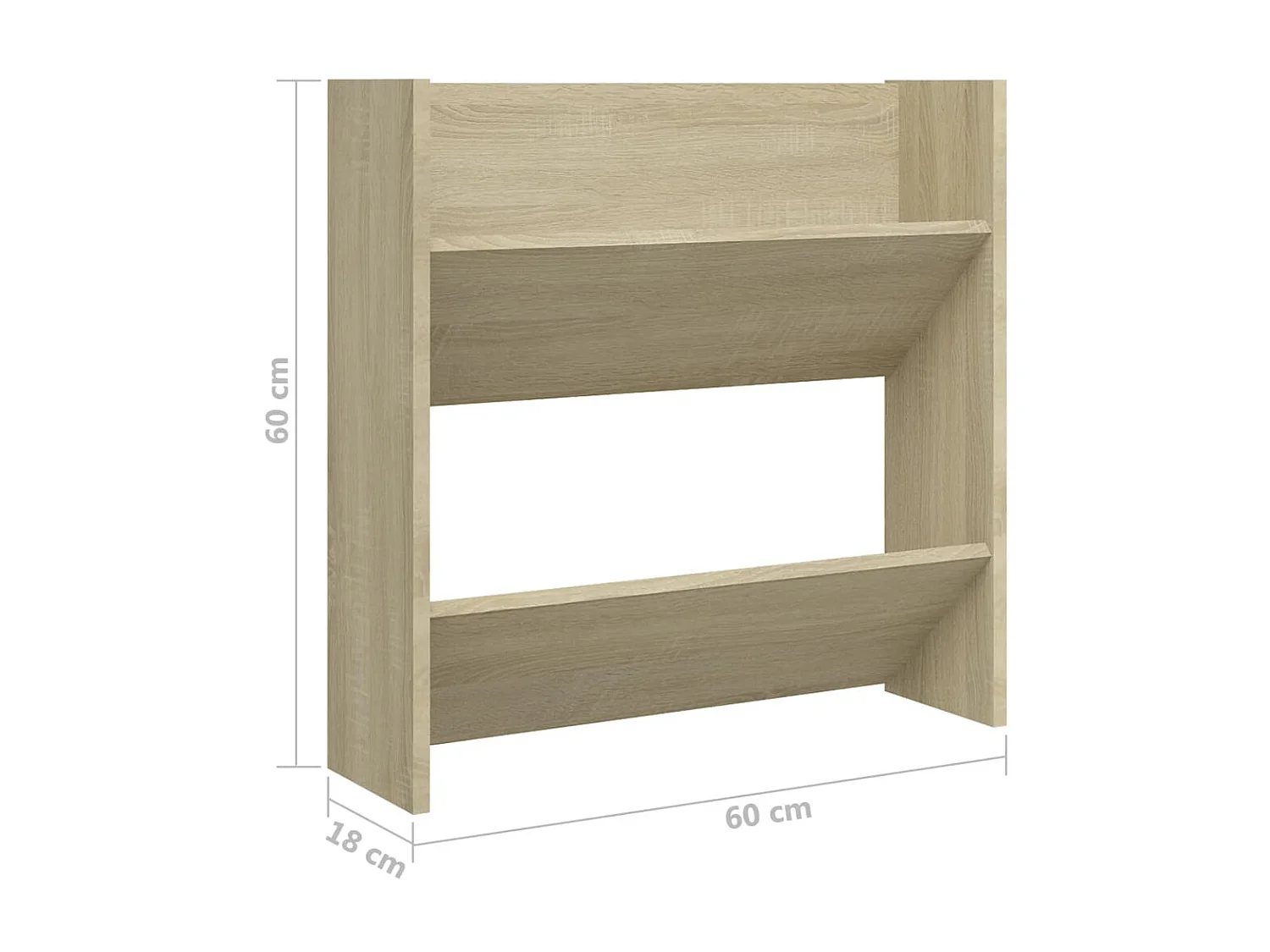 Armoires à chaussures murales 4 pcs Chêne Sonoma 60x18x60 cm