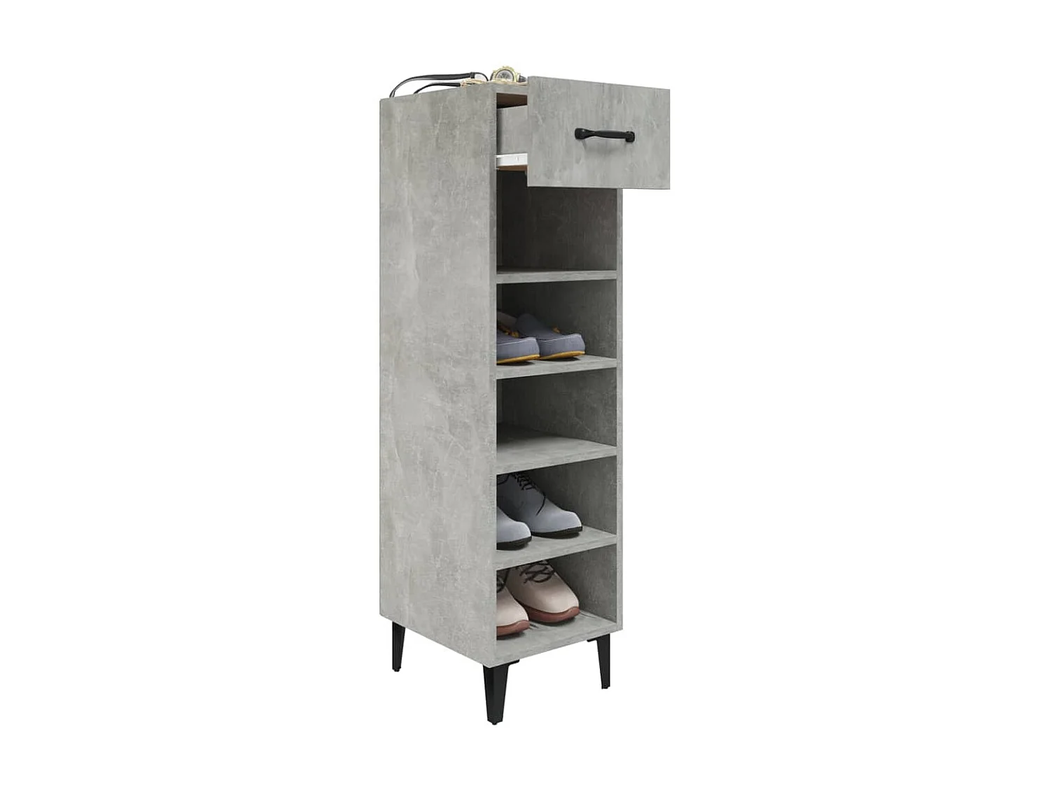 Schuhschrank Betongrau 30x35x105 cm Holzwerkstoff